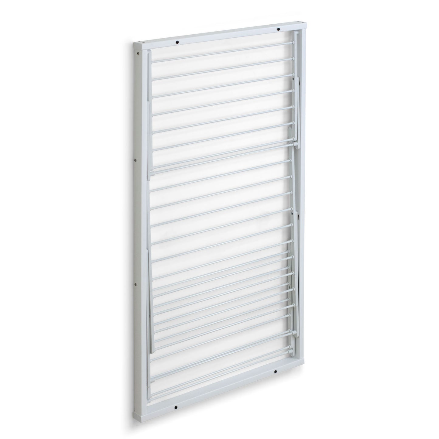 Wäscheständer wand, Trockengestell für die Wand KARIM, 15 Meter Wäscheleine, einfach an der Wand zu befestigen, Weiß, 4