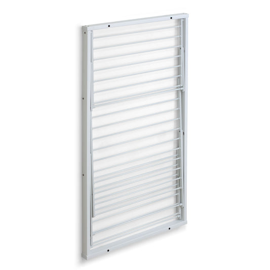 Wäscheständer wand, Trockengestell für die Wand KARIM, 15 Meter Wäscheleine, einfach an der Wand zu befestigen, Weiß, 4