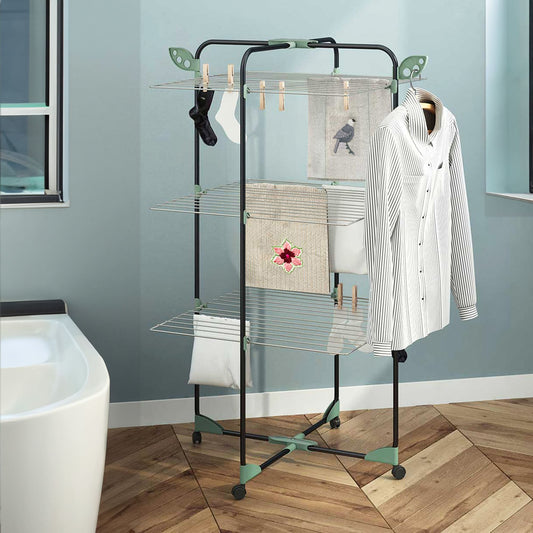 Wäscheständer, Wäscheständer Turm, Turmwäscheständer, Wäscheständer Platzsparend, Wäscheständer Klappbar, Alpina 30, 2