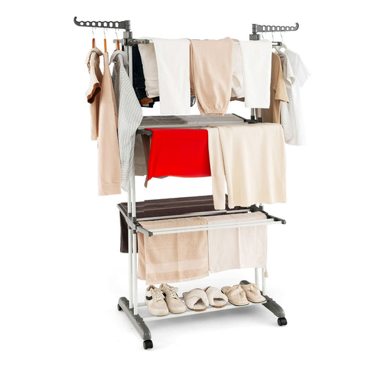 Wäscheständer Turm, Wäscheständer Klappbar, Wäscheständer Hoch, 3-stufiger zusammenklappbarer Wäschetrockner, Castway