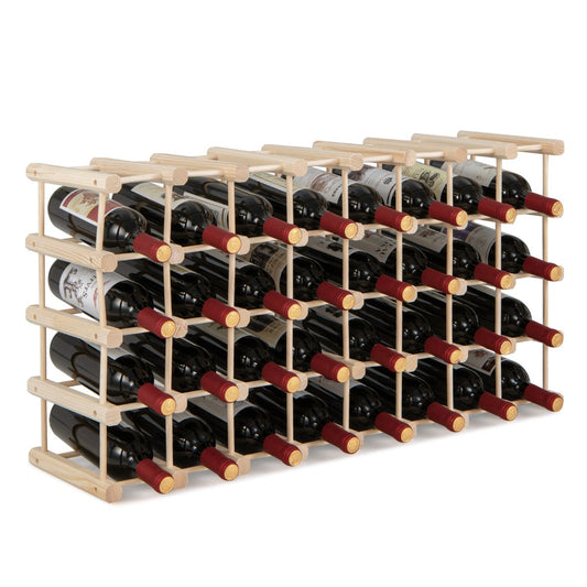 Weinregal, Flaschenregal, Weinregal holz, Flaschenständer Weinständer für 36 Flaschen Weinflaschenhalter, Natur, Costway, 4