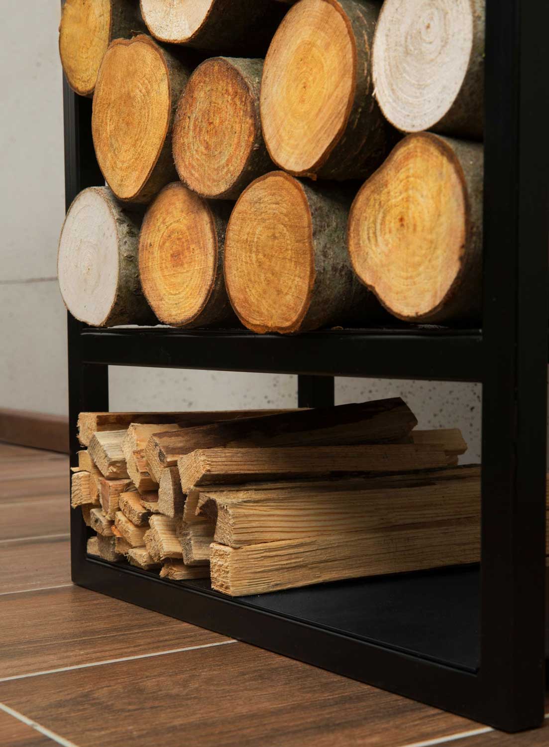 Kaminholzregal ATOS 150x50x20 cm, Kaminholzregal Metall, Kaminholzregal außen freistehend, Handgemachte Qualität, 4