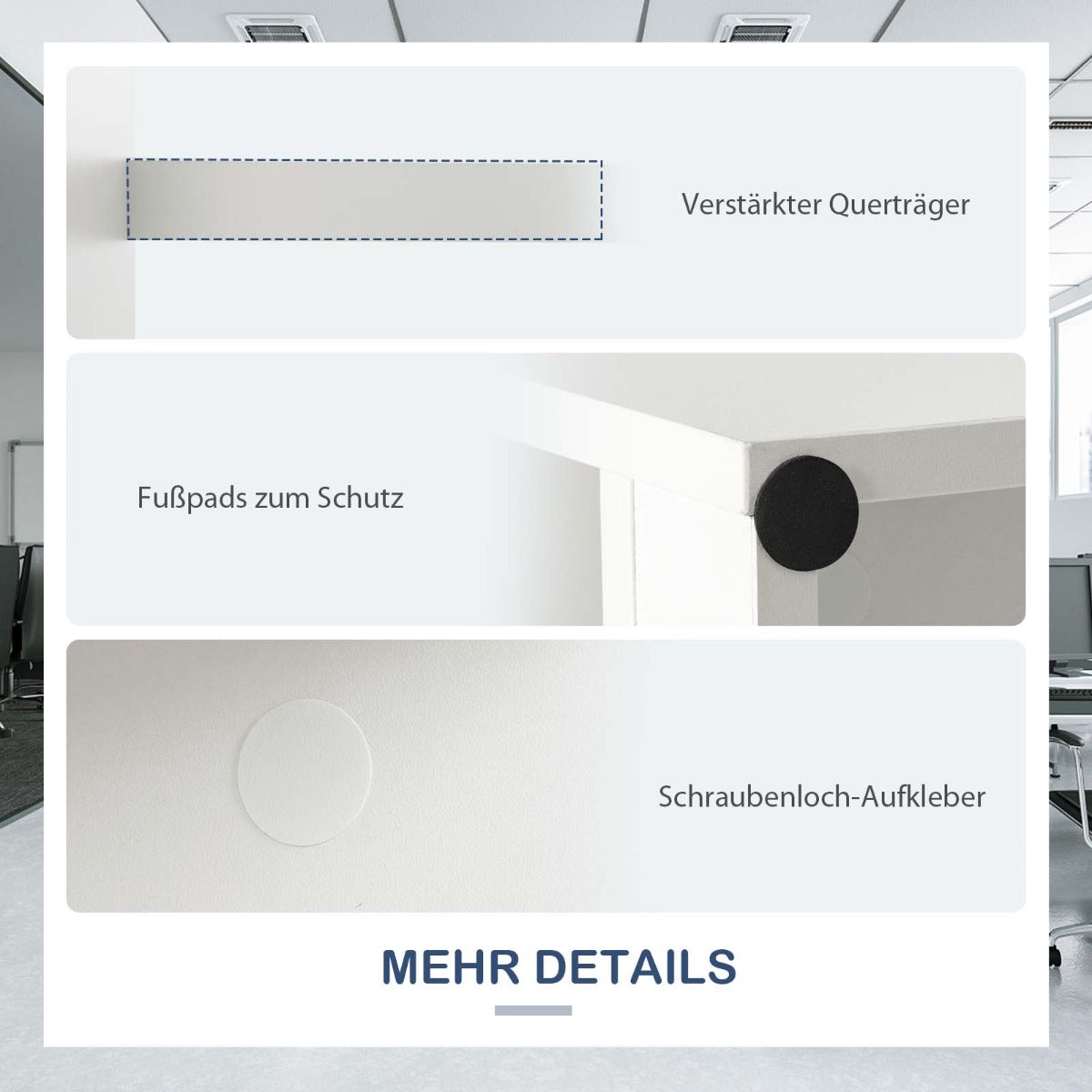 Costway - Moderner Schreibtisch mit 4 Schubladen Home Office Computertisch 110 x 60 x 76 cm Weiß