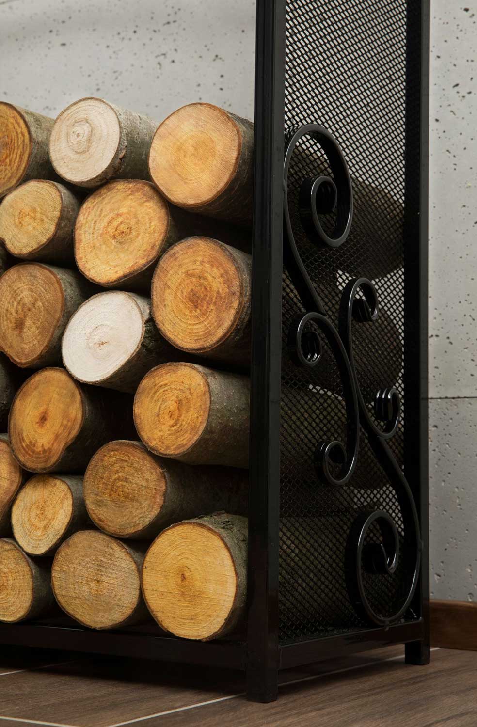 Kaminholzregal „CHERRY“, Kaminholzregal Metall, Kaminholzregal außen freistehend, Handgemachte Qualität, 2