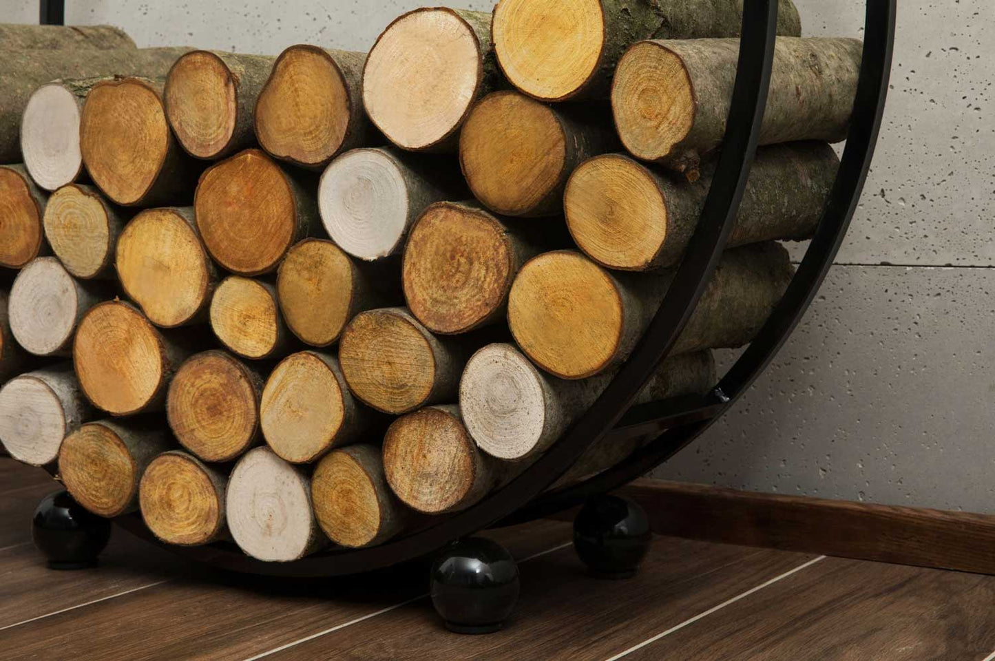 Kaminholzregal DAISY 100cm, Kaminholzregal Metall, Kaminholzregal außen freistehend, Handgemachte Qualität, 3