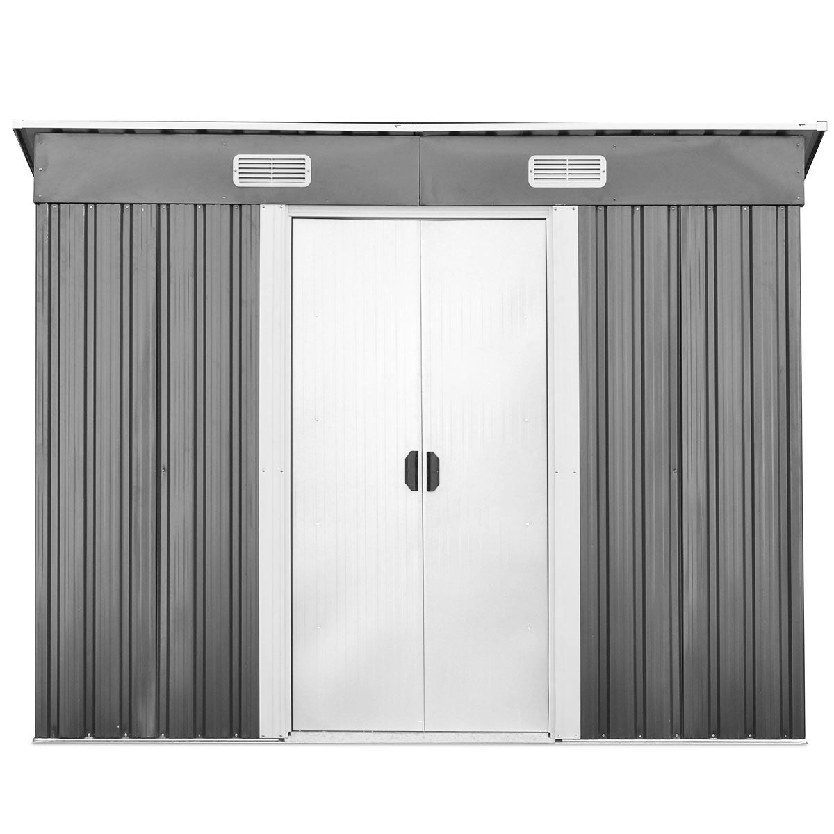 Geräteschuppen, Gartenschrank Wetterfest, Gerätehaus metall, mit 2 Schiebetüren, Outdoor Schrank, Costway, 5