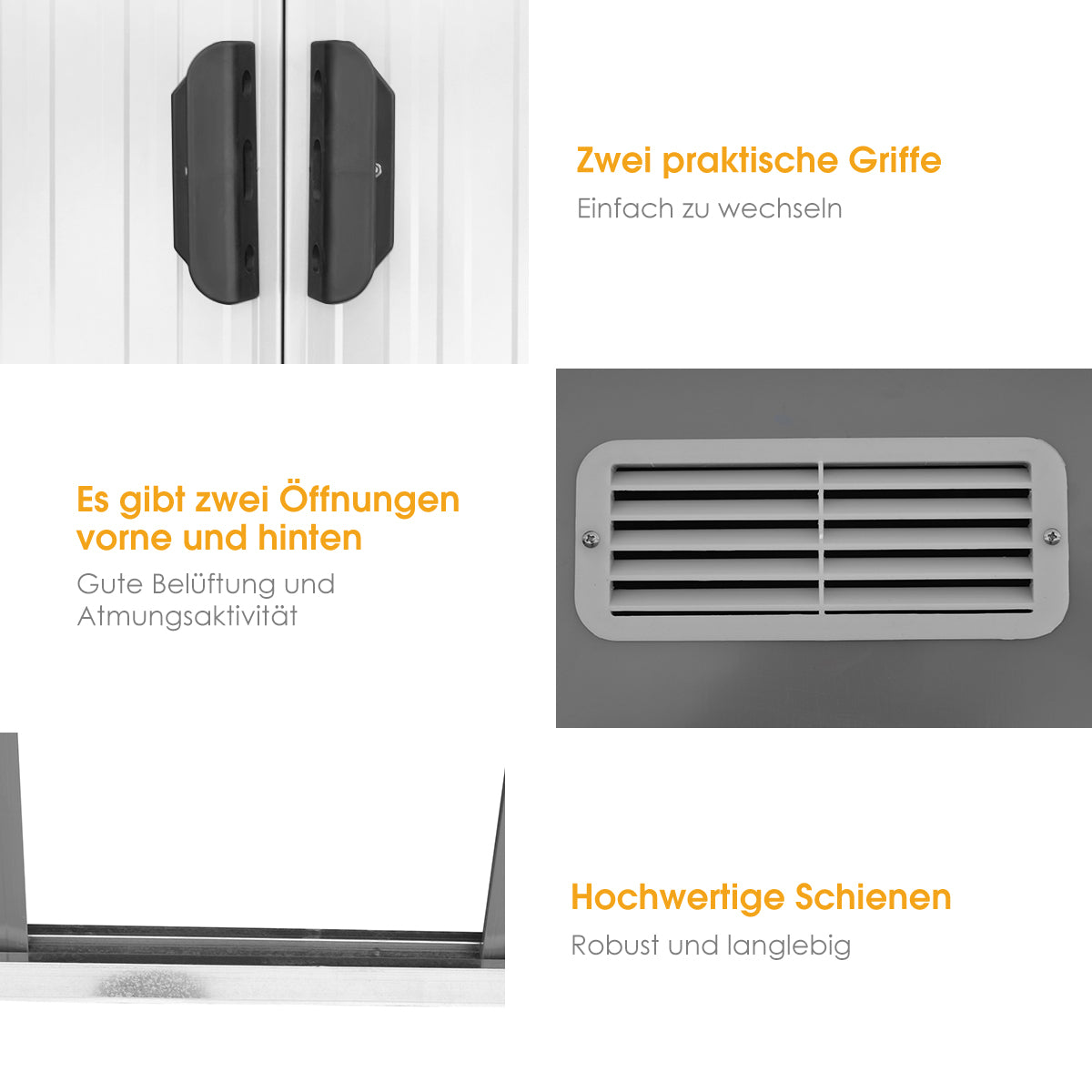 Geräteschuppen, Gartenschrank Wetterfest, Gerätehaus metall, mit 2 Schiebetüren, Outdoor Schrank, Costway, 7