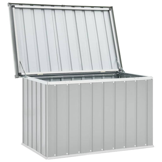 Gartenbox Metall, Gartenbox xxl, 109 x 67 x 65 cm, Aufbewahrungsbox garten, Werkzeugkasten, Verzinktem Stahl, Grau, vidaXL, 6