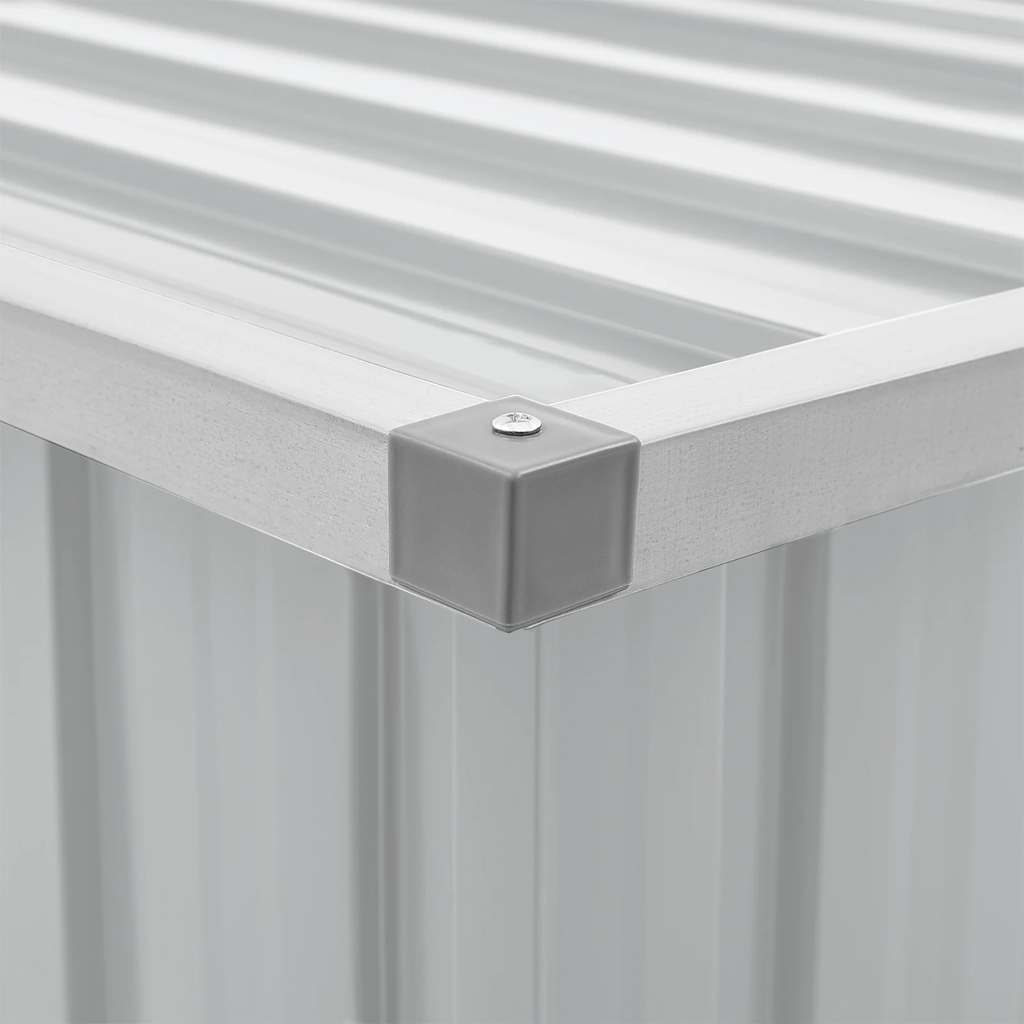 Gartenbox Metall, Gartenbox xxl, 129x67x65 cm, Aufbewahrungsbox garten, Werkzeugkasten, Verzinktem Stahl, Grau, vidaXL, 5