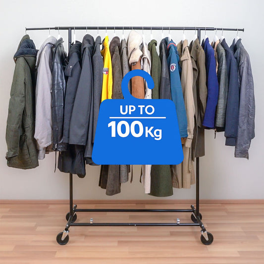 kleiderständer stabil, kleiderständer auf rollen, metall, schwerlast kleiderständer, schwarz, Tatkraft Derek