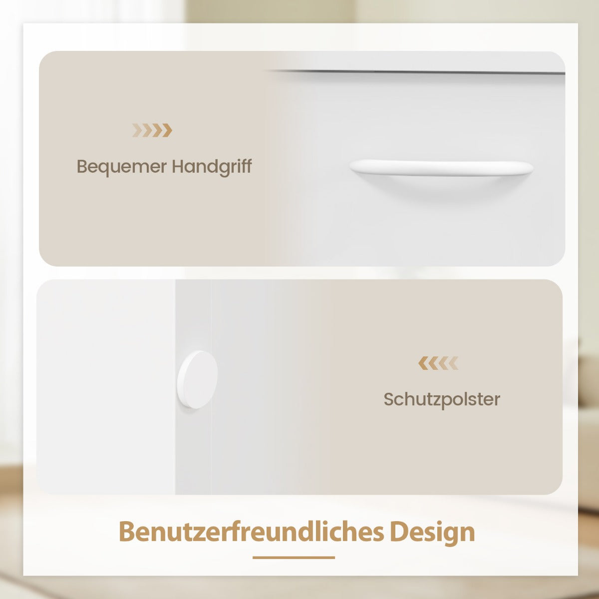 Costway - Schreibtisch mit Schublade und verstellbarem Regal Computertisch mit Kabelloch 110 x 50 x 82 cm Weiß