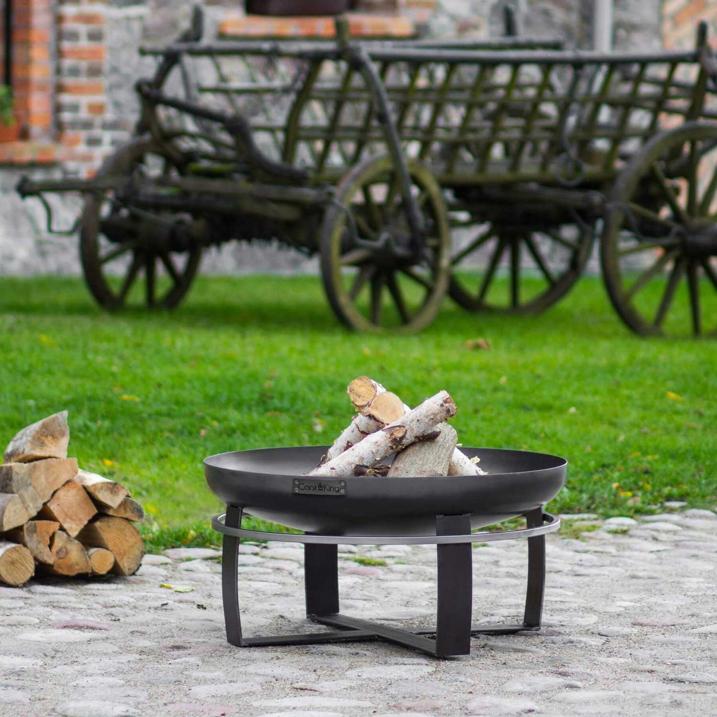 Feuerschale, Feuerschale Garten, Feuerschale 80 cm, große Feuerschale, Feuerschale Hoch, aus Stahl, Cook King VIKING, 9