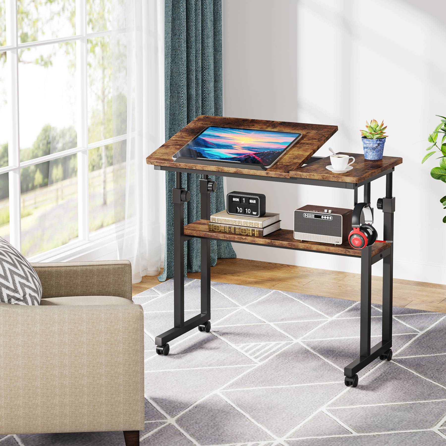 Laptoptisch, laptoptisch höhenverstellbar, laptoptisch sofa, höhenverstellbarer laptoptisch, betttisch, Tribesigns 1