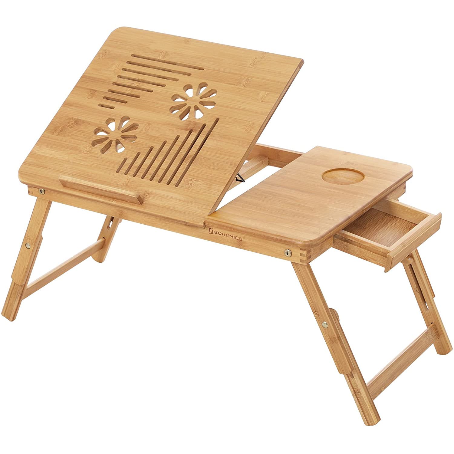 Laptoptisch, Notebooktisch, Laptoptisch Höhenverstellbar, Betttisch, Laptisch fürs Bett, Faltbare