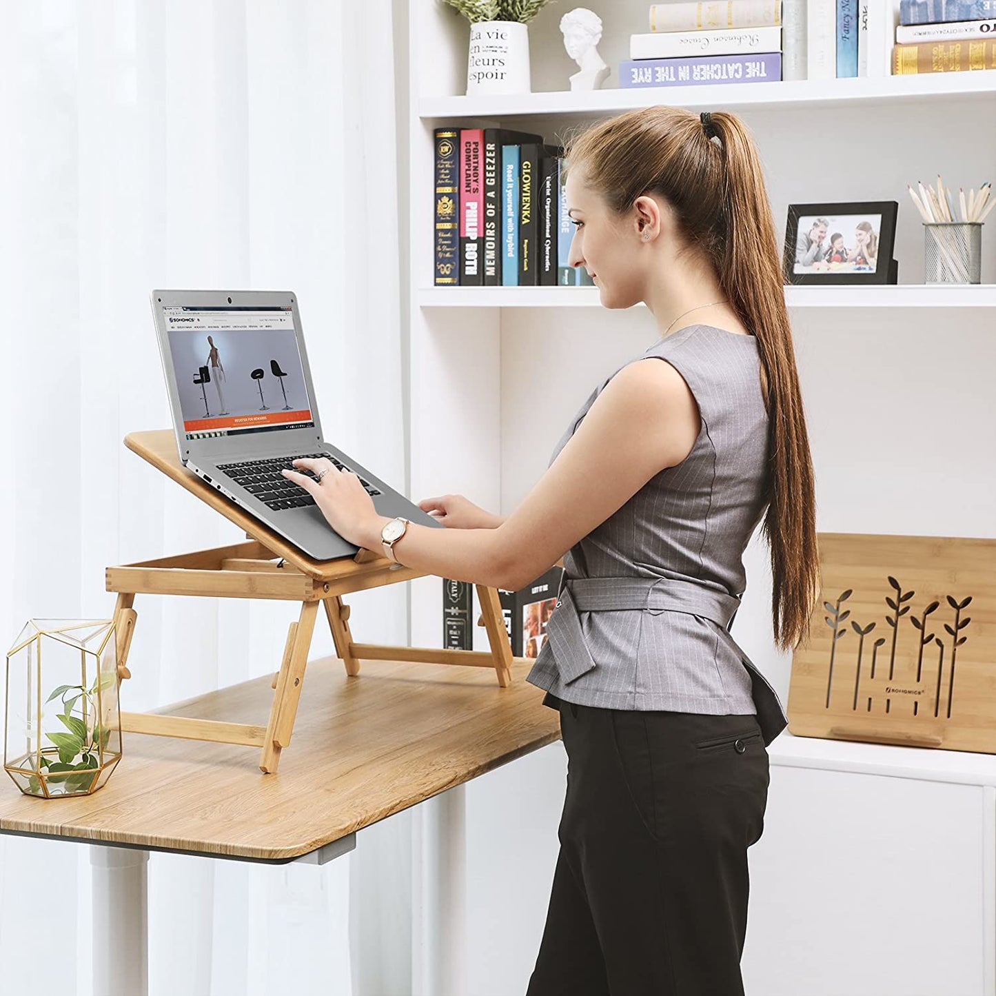 Laptoptisch, Laptop Ständer, Notebooktisch, Laptoptisch Höhenverstellbar, Laptoptisch fürs Bett, Faltbare