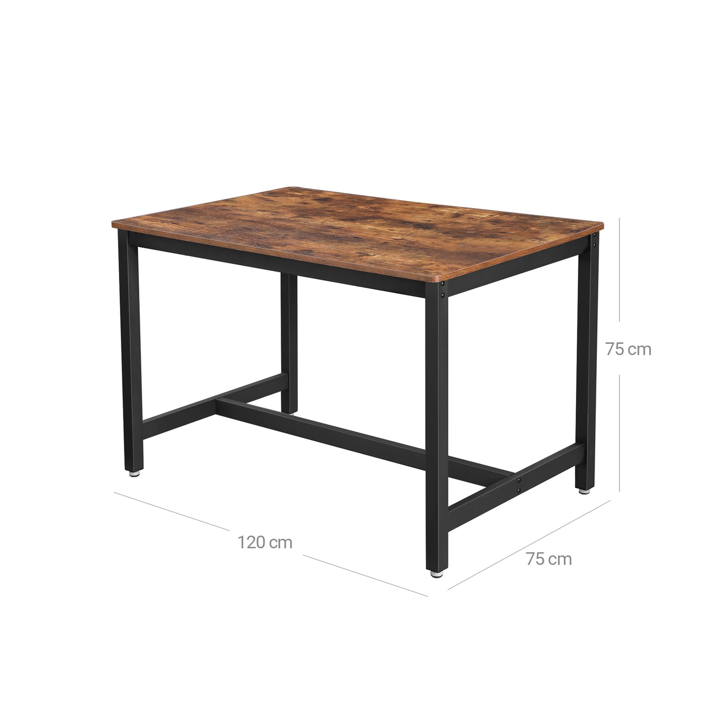 Esstisch, Küchentisch, Esstisch Holz, 120 x 75 x 75 cm, Esszimmertisch für 4 Personen, Kaffeetisch, Esszimmer, VASAGLE, 5