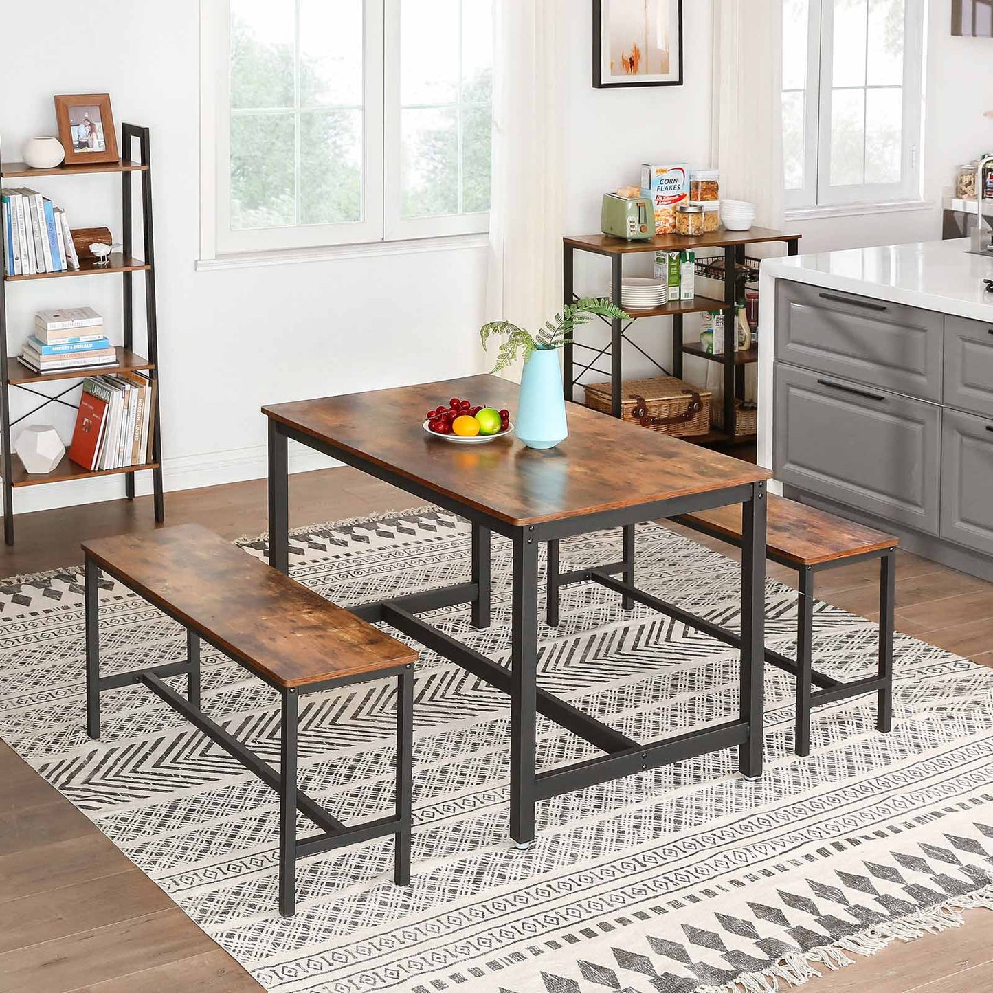 Esstisch, Küchentisch, Esstisch Holz, 120 x 75 x 75 cm, Esszimmertisch für 4 Personen, Kaffeetisch, Esszimmer, VASAGLE, 2