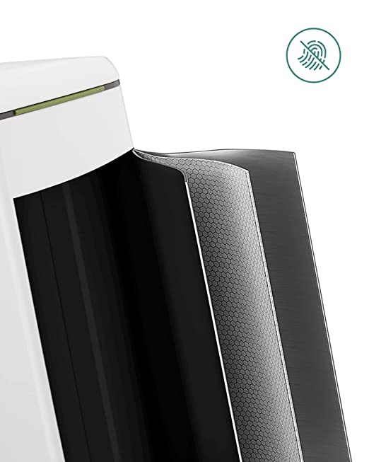 SONGMICS - Mülleimer mit 2 Fächern 40 L, 2 x 20 L, Abfalleimer, Treteimer aus Metall, mit Klappdeckel und Griffen, Softclose, luftdicht, weiß