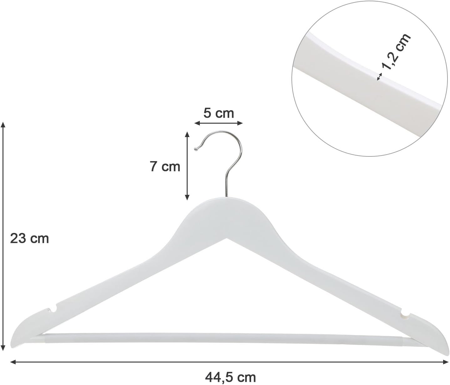 Kleiderbügel Holz, 50er Set, Bügel aus Massivholz, Einkerbungen im Schulterbereich, um 360° drehbarer Haken, SONGMICS, 7