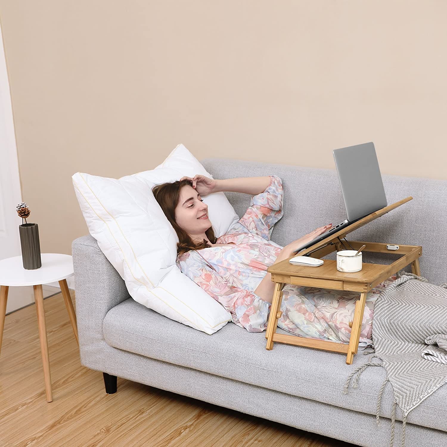 Laptoptisch, Notebooktisch, Laptopisch Höhenverstellbar, Laptisch fürs Bett, Faltbare