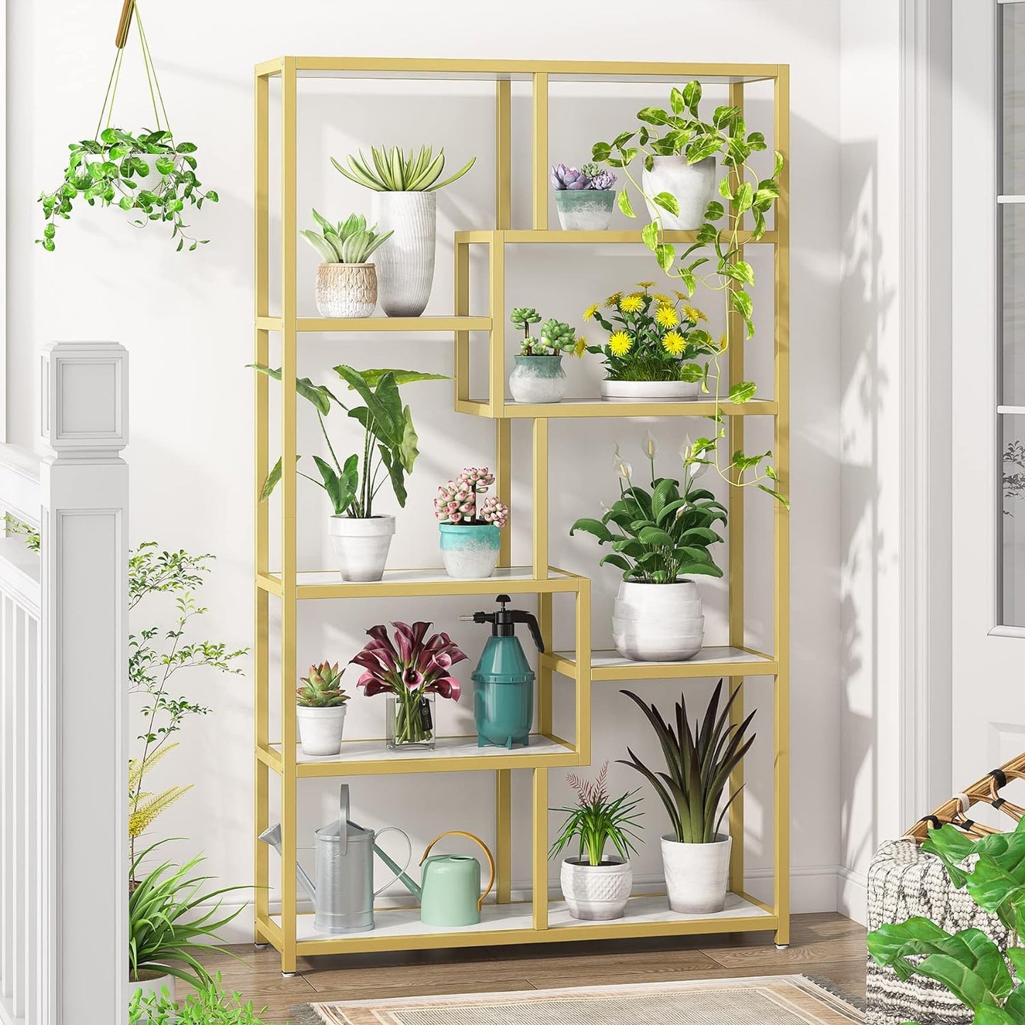 Pflanzenständer, Blumenständer, Blumenständer Metall, Blumenständer Holz, Blumenständer Gold, Blumen Ständer