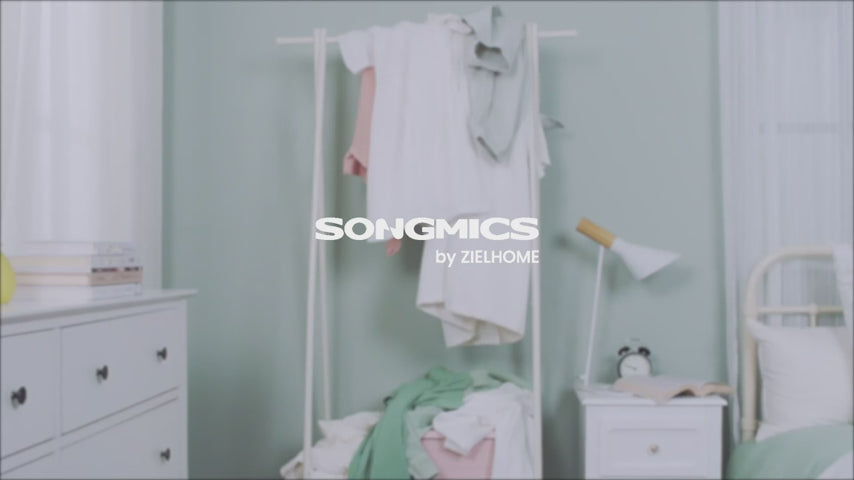 Kleiderbügel, Kleiderbügel Holz, 20er Set, Bügel aus Massivholz,  Hosensteg, um 360° drehbarer Haken, SONGMICS, 10