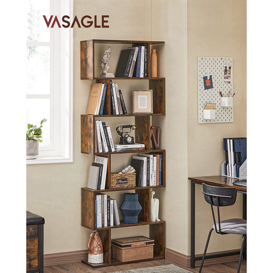 Bücherregal, Standregal, Standregal zur Präsentation, freistehender Schrank, Dekoregal mit 6 Ebenen, Vasagle, 2