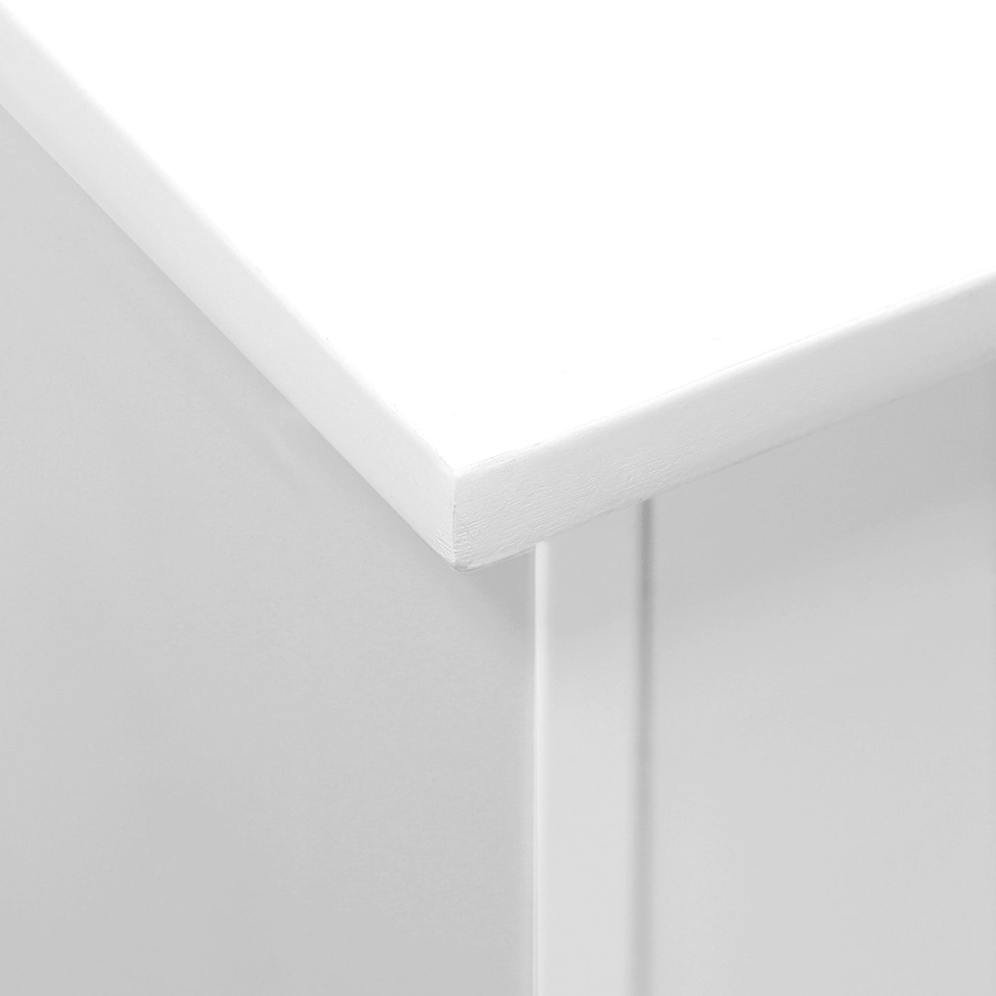 Badschrank, Badschrank aus Holz, Badezimmerschrank, mit 4 Schubladen, Weiß, Vasagle, 3