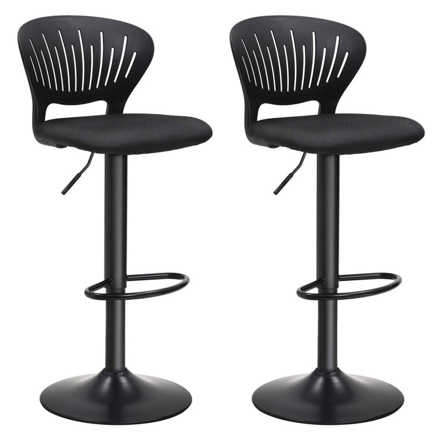 Barhocker 2er Set, SONGMICS Barstuhl höhenverstellbare mit kronenförmiger Rückenlehne, um 360° drehbar