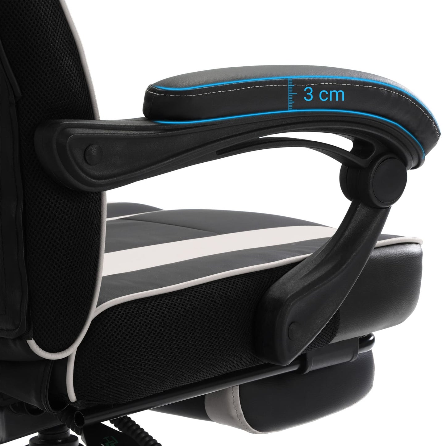 Gaming stuhl, home office stuhl, gaming stühle, schwarz-grau, bürostuhl - SONGMICS, Armlehnenhöhe 3 cm