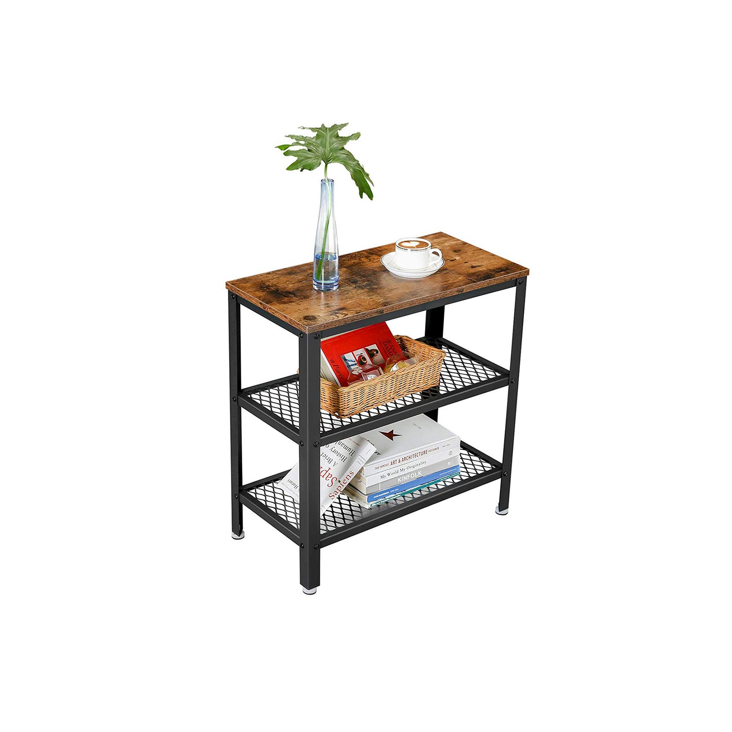 Wohnzimmertisch, Beistelltisch, Couchtisch, Couchtisch Holz, Sofatisch, Dekotisch, Wohnzimmertisch Schmal, Vasagle, 4