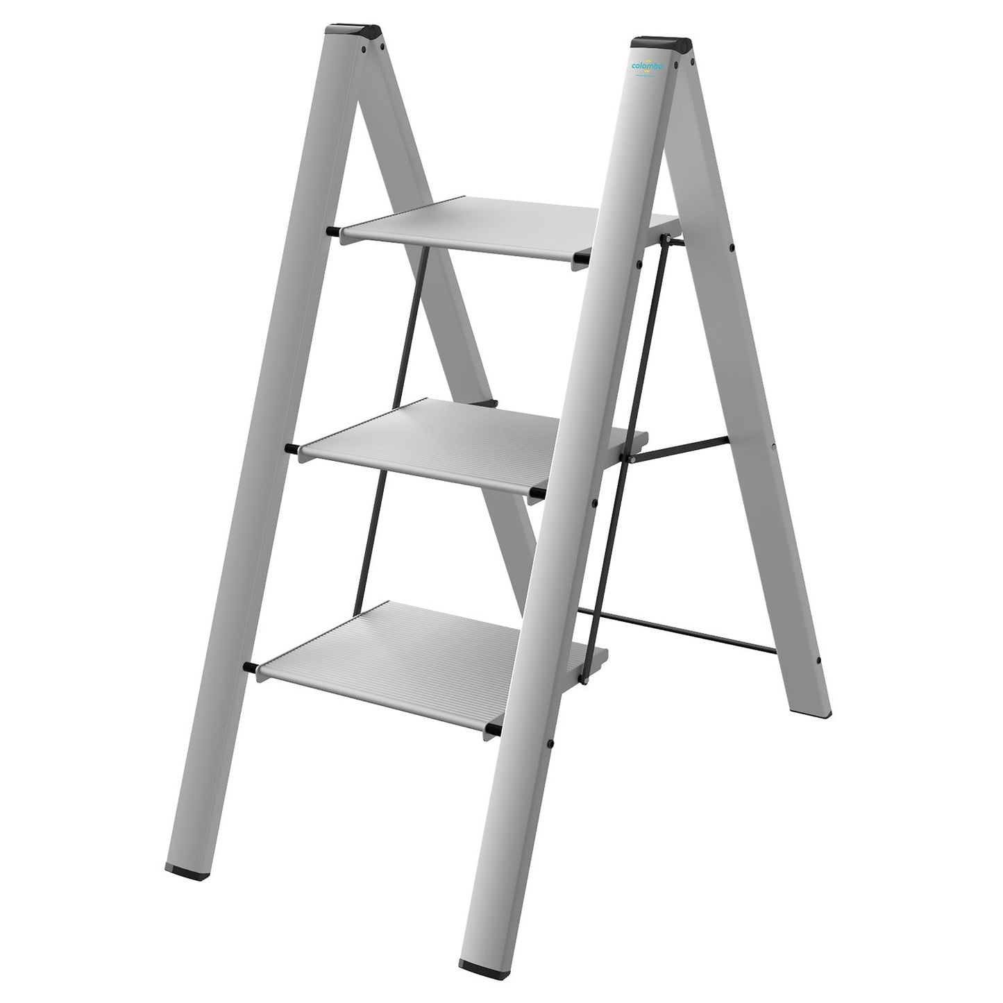 Trittleiter, Trittleiter 3 Stufen, bis 150 kg, robust, rostfrei und leicht sind, Colombo Leonardo 3, 1