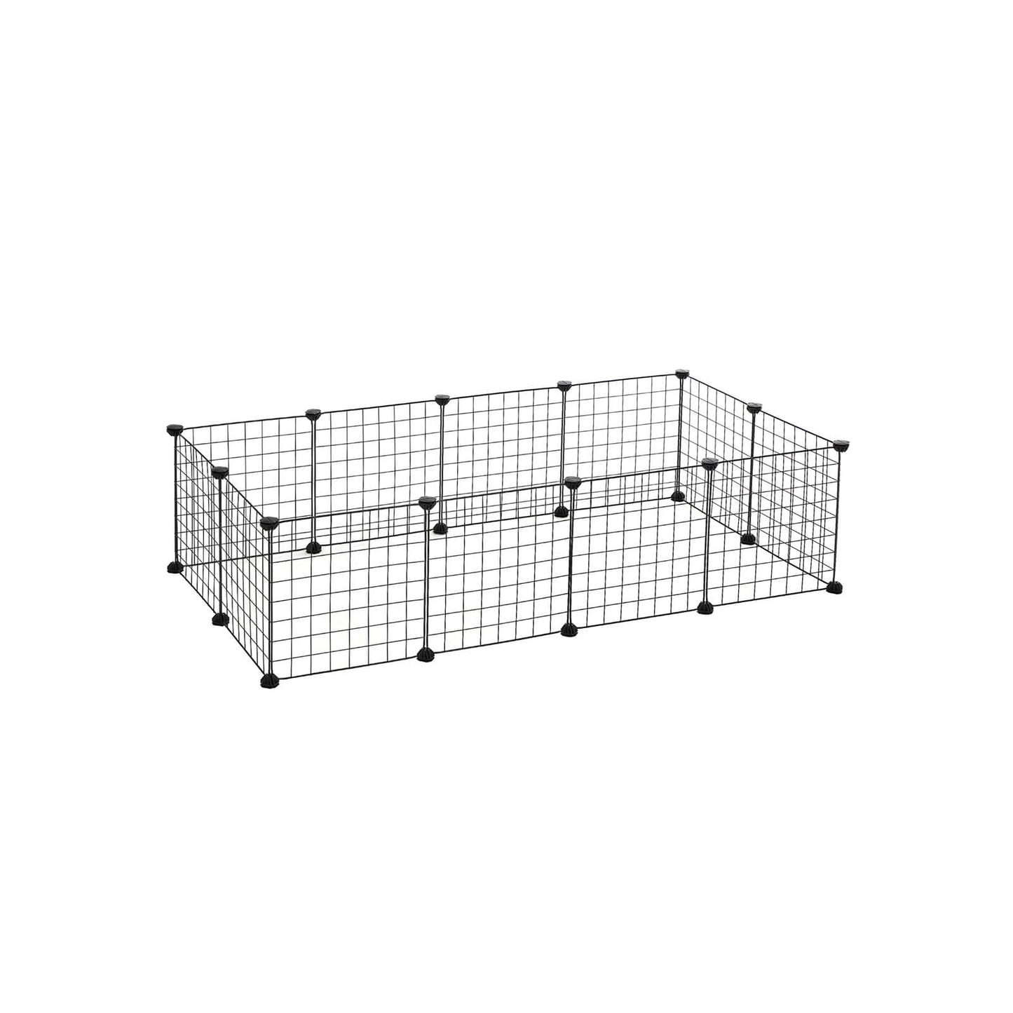 Songmics - Laufgitter für Kleintiere, Käfig für Meerschweinchen, Gittergehege für den Innenbereich, DIY, inkl. Gummihamme