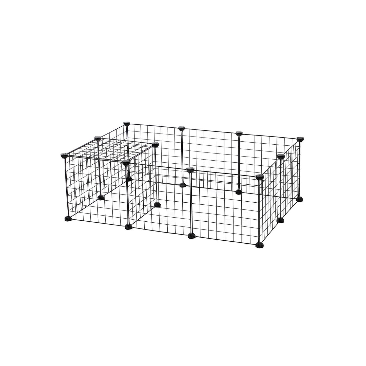 Songmics - Laufgitter für Kleintiere, Käfig für Meerschweinchen, Gittergehege für den Innenbereich, DIY, inkl. Gummihamme