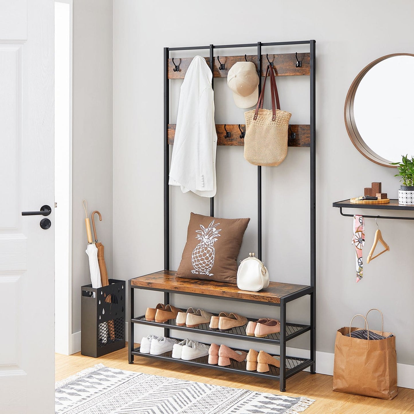 Garderobe mit Sitzbank, Garderobe mit Sitzbank Modern, vintage garderobe mit sitzbank