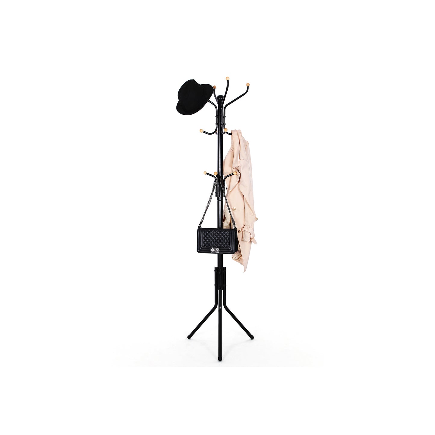 Garderobenständer, Garderobenständer Stabil, Höhe 182 cm, Garderobenständer Baum, Garderobe, Schwarz, Songmics, 7