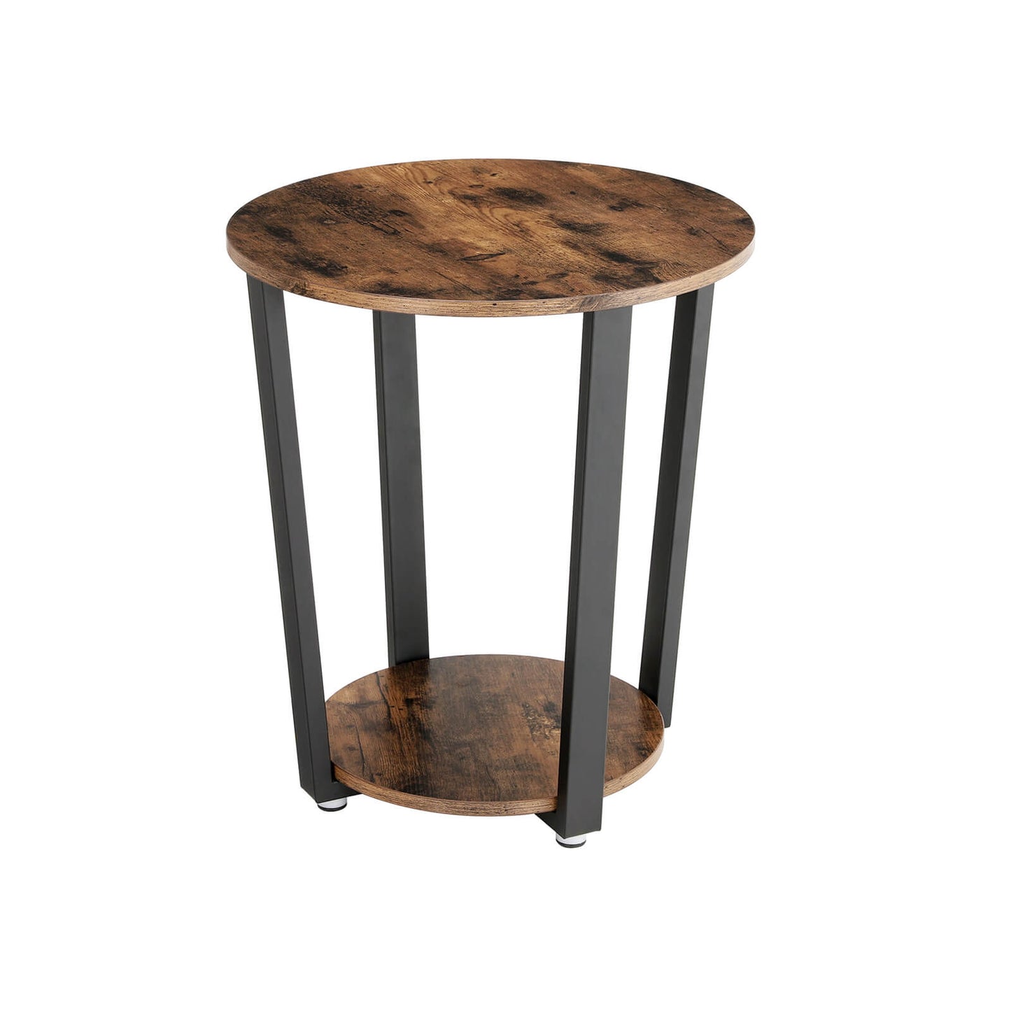 Couchtisch Round, Couchtisch Holz, Runder Beistelltisch, Wohnzimmertisch, Kaffeetisch, Sofatisch mit Eisengestell, Vasagle, 3