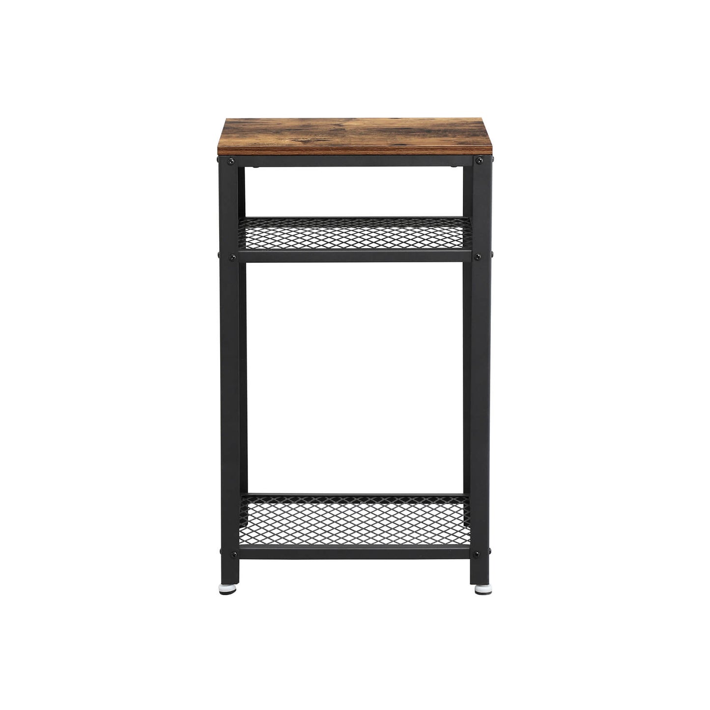 Vasagle - Beistelltisch, Telefontisch mit 2 Gitterablagen, Büro, Flur, Wohnzimmer, stabil, mit Metallgestell, Industrie-Design