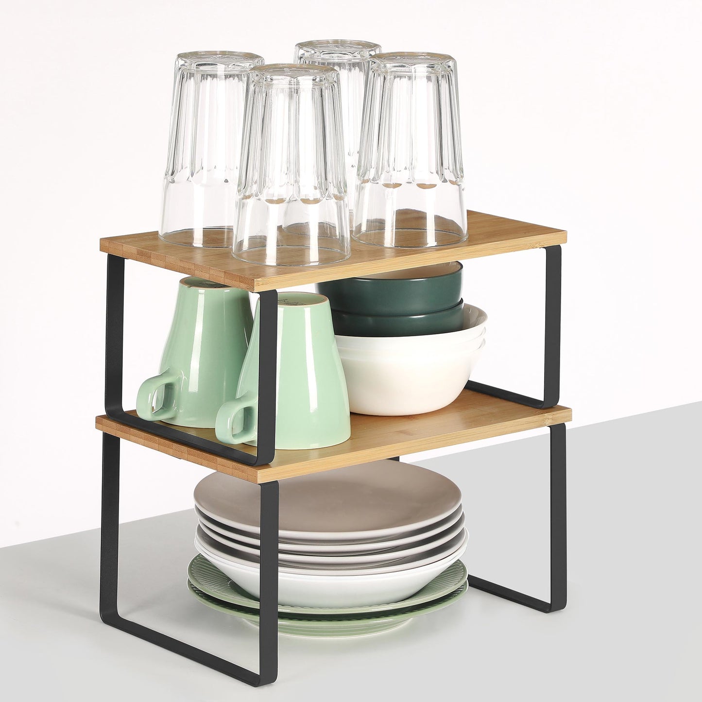 Gewürzregale 2er Set Weiß-Naturfarbe KCS02NB
