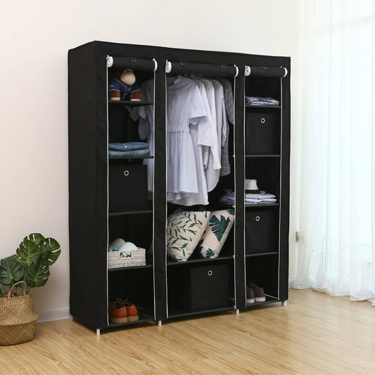 SONGMICS - Groß XXL Kleiderschrank Stoffschrank Faltschrank mit Kleiderstange