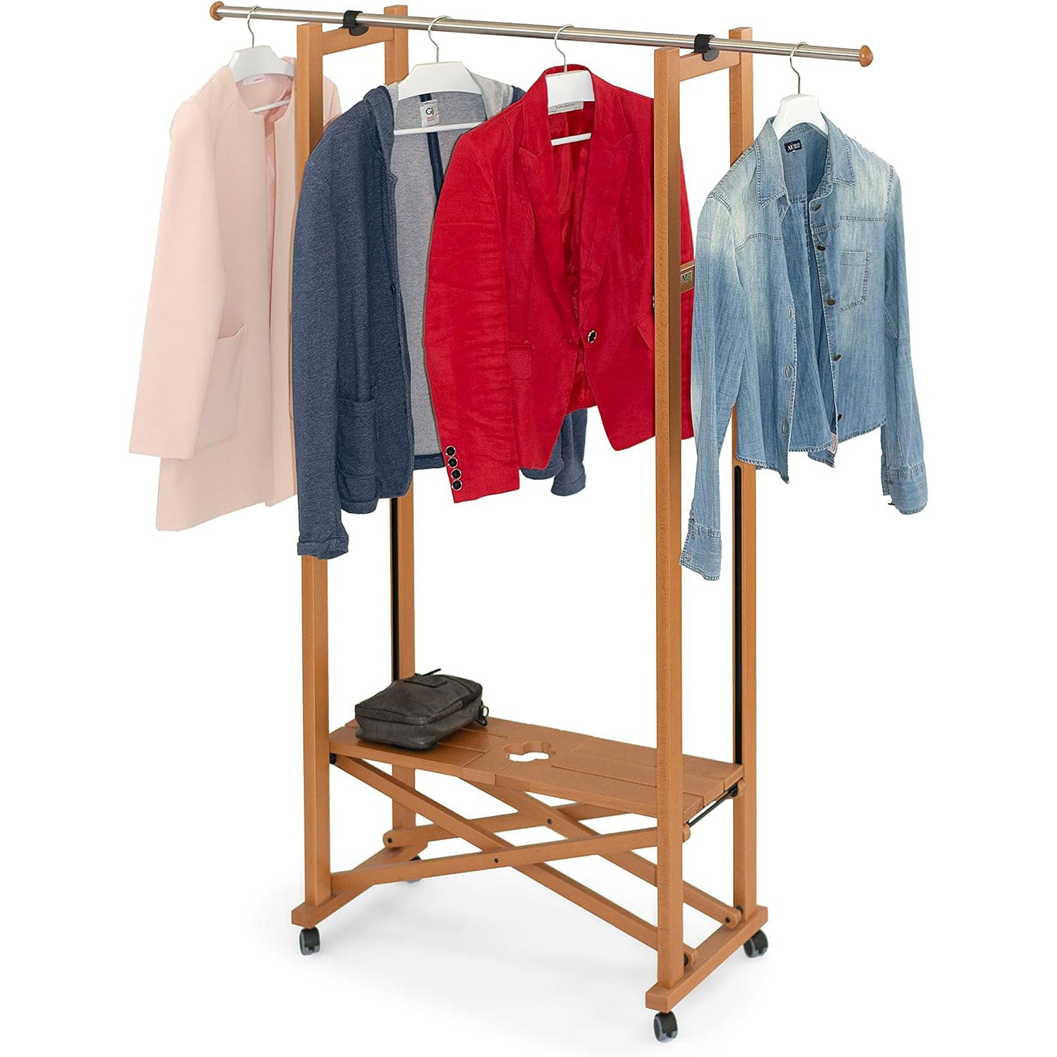 Kleiderständer Holz, Garderobe, Kleiderständer Klappbar, Kleiderstange, ARIT Elios, 10