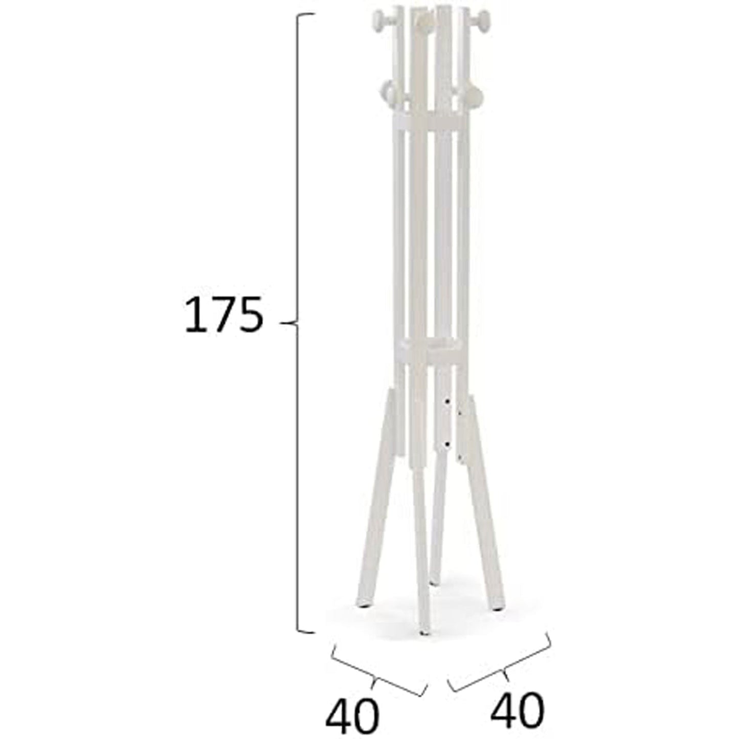 Kleiderständer Holz, Kleiderhaken, Garderobenständer, Farbe Weiße, ALBA, 3