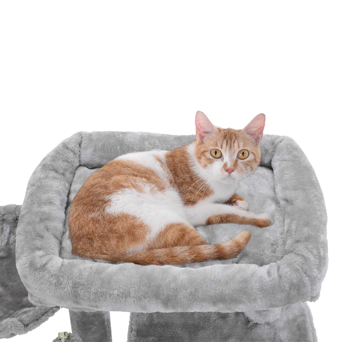 Feandrea - Kratzbaum, Katzenbaum, Kletterturm für Katzen, Kuschelhöhle, Kratzbrett, hellgrau