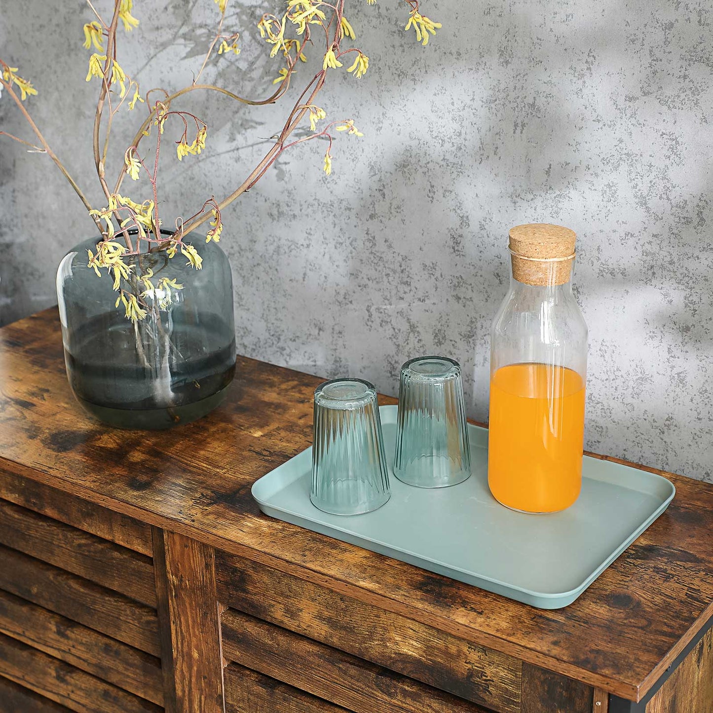 Sideboard, Kommode Schrank, Kommode Küche, Küchenschrank, mit Schiebetüren, Wohnzimmer, Flur, Küche, Stahlgestell, Vasagle, 6