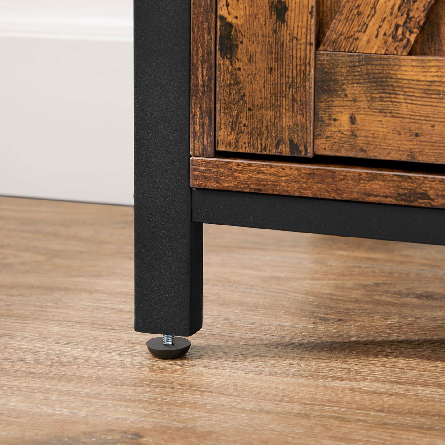 VASAGLE - Sideboard, Küchenschrank mit Schiebetür, offenes Fach, verstellbare Ablage, Industrie-Design, 70 x 30 x 80 cm