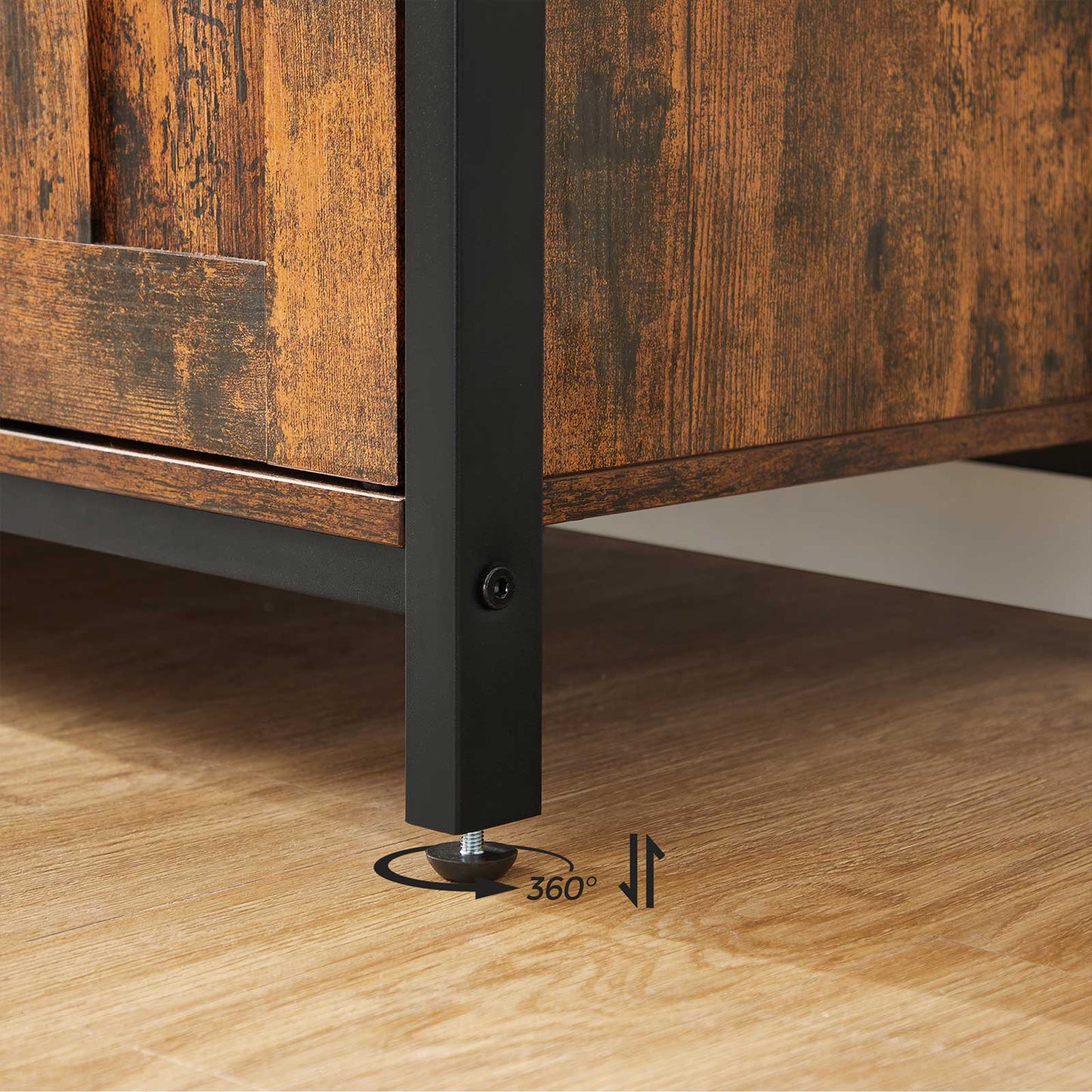 Sideboard, Küchenschrank, Flurschrank, Aufbewahrungsschrank, Weinschrank, mit 2 Türen, für Küche, Esszimmer, Vasagle, 4