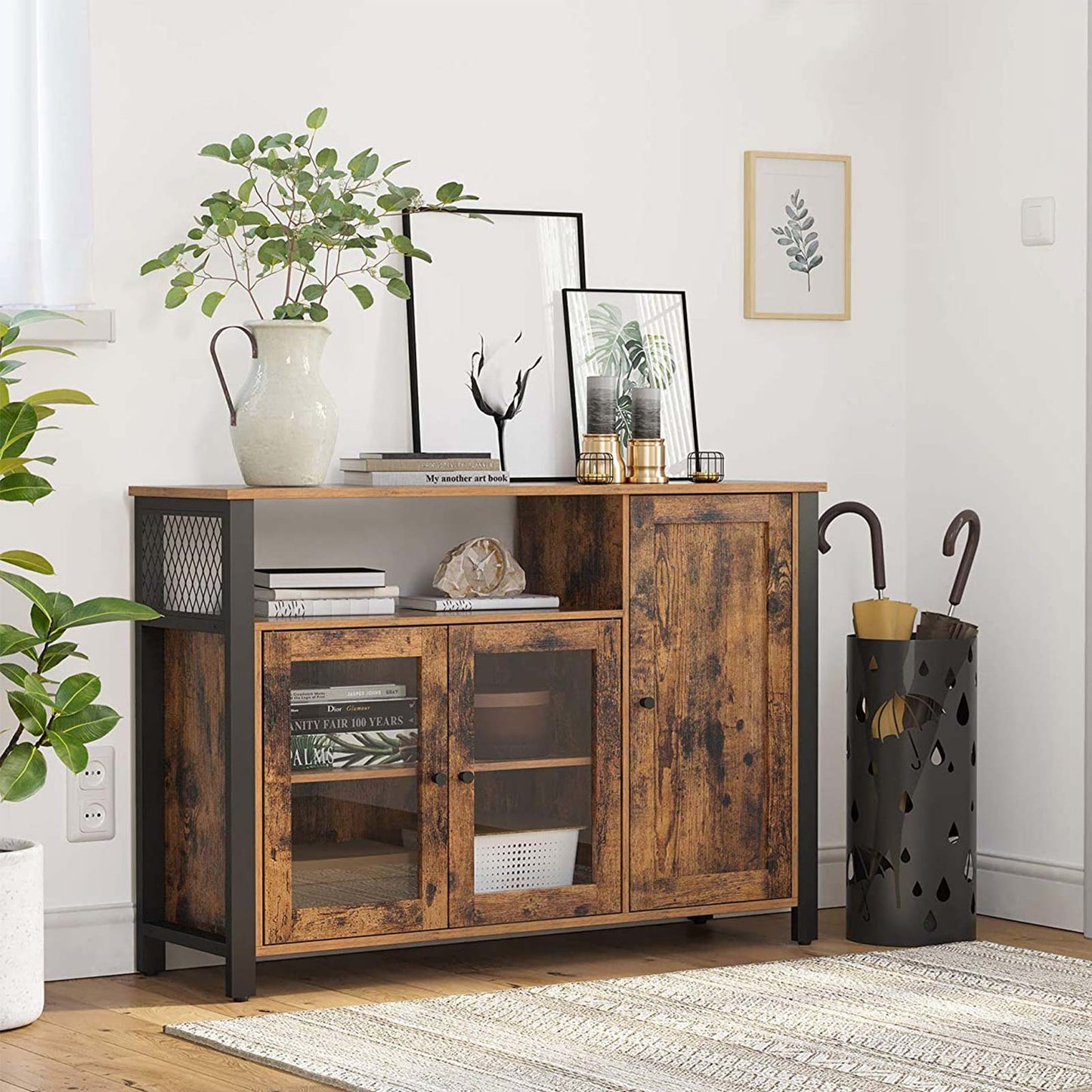 Sideboard, Küchenschrank, Küchen Sideboard, Aufbewahrungsschrank, mit 3 Türen, für Wohnzimmer, Küche, Esszimmer, Vasagle, 2