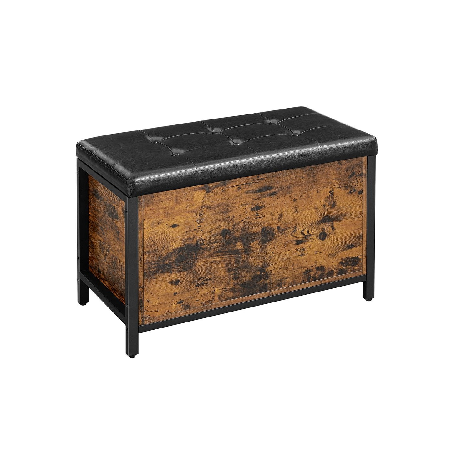 Sitzbank mit Stauraum, gepolsterte Truhe, Betttruhe, Flur, Schlafzimmer, Wohnzimmer, Metall, Industrie-Design, Vasagle, 6