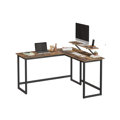 Schreibtisch,  Eckschreibtisch, Eck Schreibtisch, L-förmiger Computertisch mit beweglichem Monitoraufsatz, Vasagle, 3
