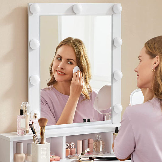 Schminktisch, Schminktisch mit Spiegel, Schminktisch mit Licht, Schminktisch Weiß, Schminktisch Spiegel mit Licht, 2